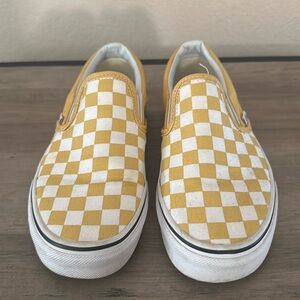Checkered slip on vans